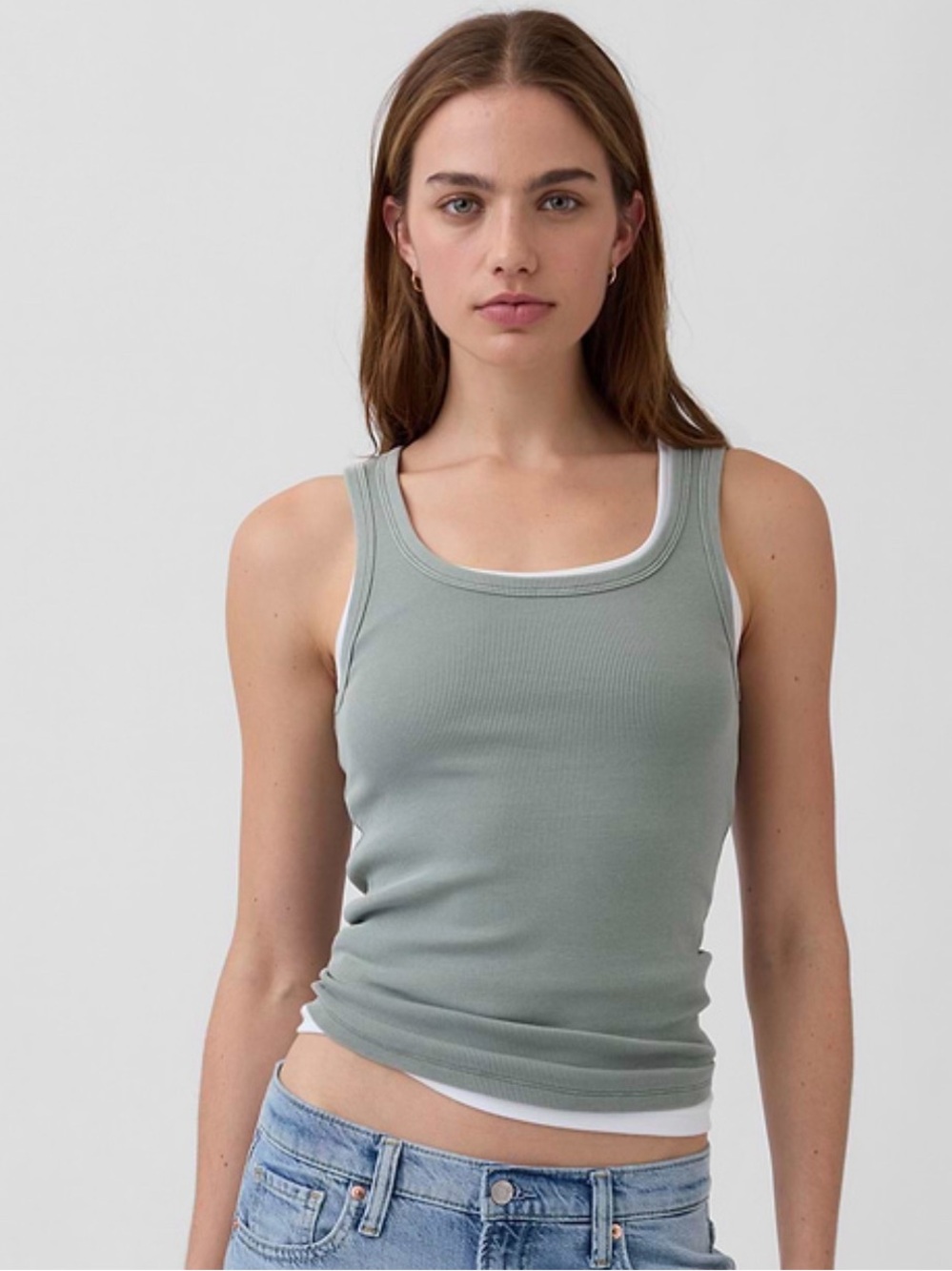Gap Rib Scoop Tank Top Size XS